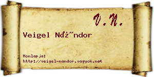 Veigel Nándor névjegykártya